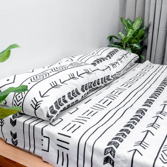 White Boho Premium Cotton Bedsheet