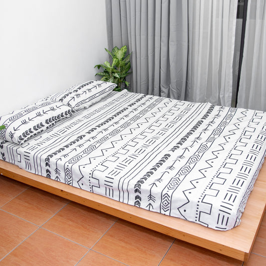 White Boho Premium Cotton Bedsheet